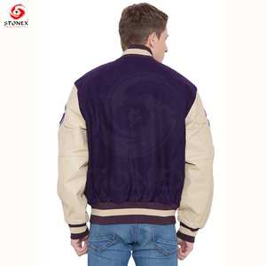 Hommes hiver chaud personnalisé Sherpa polaire haute qualité Vintage Streetwear grande taille conception Zip Up Baseball Varsity vestes - Product Image 2