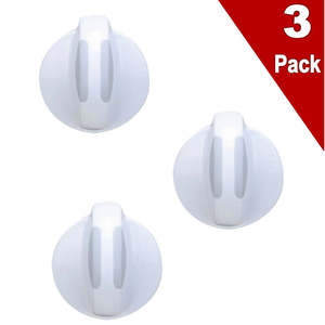 Paquete de 3 Perillas Selectoras para Secadora Eléctrica Frigidaire ER134844413, Reemplaza 134844413, Carcasa de Plástico - Product Image 1