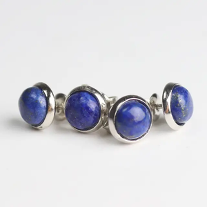 Boucles d'oreilles pendantes en argent sterling 925 faites à la main, pierres précieuses en calcédoine aqua naturelle, forme ronde de 8 mm, prix de gros - Product Image 3