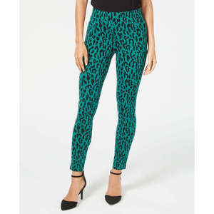 Leggings Thalia Sodi da Donna XL Verdi Senza Cuciture in Spandex con Motivo, Pantaloni Yoga Elasticizzati in Tessuto Lavorato a Maglia con Logo in Vita - Product Image 1