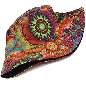 Vente directe usine – Nouveauté été : Chapeau de soleil à large bord 100 % coton pour adulte, imprimé intégral, idéal plage et extérieur, bob uni fabriqué au Bangladesh - Product Image 3