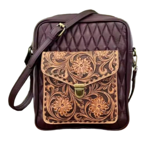 Sac bandoulière artisanal de style bohème, fabriqué en Inde, en cuir matelassé, écologique, léger, imprimés animaliers - Product Image 2