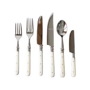 Ensemble de couverts en acier inoxydable populaire avec manche en os d'ivoire pour la maison et la table de mariage, vaisselle en argent, ensemble de couverts - Product Image 2