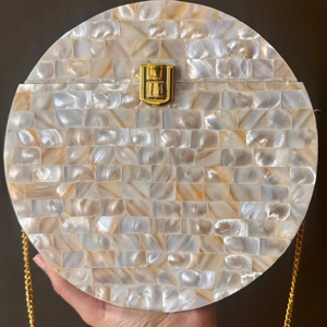 กระเป๋าคลัทช์โลหะประดับมุกสุดหรูกระเป๋าปาร์ตี้กระเป๋าถืองานหัตถกรรมเรซิน - Product Image 1