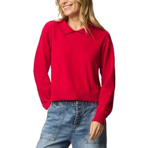 Pull en cachemire 100% de haute qualité pour femmes, style simple à épaules tombantes, col polo, style décontracté uni pour la saison d'automne - Product Image 1