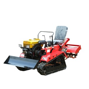 Mini Tractor Agrícola Compacto con Cuchilla Delantera, Tractor de Orugas Rojo para Trabajo de Campo, Maquinaria Agrícola Compacta - Product Image 3