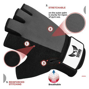 Gants de gymnastique de couleur unie imprimés avec logo personnalisé Gants de gymnastique Gants de gymnastique de marque privée Vente en gros - Product Image 2