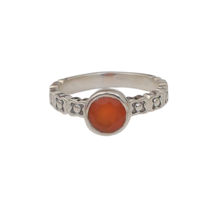 925 Plata estampada clásico mejor diseño anillo 925 plata esterlina sólida hecha a mano piedras preciosas cornalina Spinner anillo joyería - Product Image 1