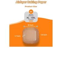 Papel de Hornear Resistente al Calor 220C con Logotipo Personalizado, Revestimiento de Cartón para Airfryer, Resistente al Aceite, Seguro para Alimentos, Compacto, EE. UU.