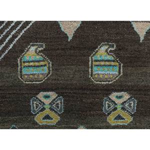 Tapis Manchaha bleu noué à la main en laine et soie de bambou 10 mm, motif géométrique abstrait rectangulaire pour la maison, le couloir, les salles - Les-5008 - Product Image 3