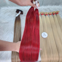 Extensions de cheveux vierges vietnamiens Super Double Hair à kératine, pointe plate, lisses, blondes, pré-collées, couleur personnalisée, teintes, haute qualité