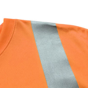 Camisas de Trabajo Personalizadas al por Mayor con Logotipo Personalizado, Camisas de Manga Corta Color Naranja Sólido para Hombre, Ropa de Trabajo de Construcción - Product Image 3