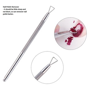 hot selling Double Side Cuticle Pusher professional Stainless Steel <b>Nail</b> Pusher Gel <b>Nail</b> Polish <b>Remover</b> <b>Tools</b> - Product Image 3