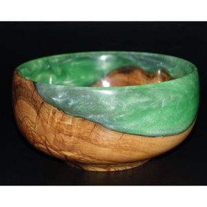 Custom Wood and Resin Food Serving <b>Bowl</b> Stylish Design Perfect for Kitchenware and <b>Mixing</b> Ideal for Home Use - Product Image 3