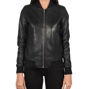 Offre Spéciale de créateur Esprit Blouson bombardier pour femme Doublure respirante OEM Vente en gros Blouson en cuir véritable ODM sur mesure - Product Image 4