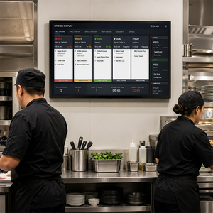 Monitor de pantalla táctil TouchWo de 24 pulgadas para sistema de visualización de cocina para negocios KDS, montado en la pared, negro, capacitivo, interfaz DVI - Product Image 1
