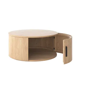 芸術的な木製コーヒーテーブルセンターテーブル家具新しいスタイルのミニマリストウッドコーヒーテーブルディストリビューター