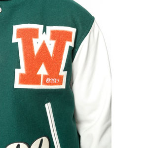 Blouson Bomber Varsity en Cuir Vintage pour Homme, Tendance 2026, avec Broderie Personnalisée en Chenille et Patchs en Laine, Respirant, en Peau de Mouton - Product Image 6