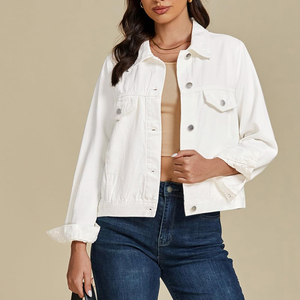 Veste en jean pour femmes Jean Fashion Loose Long Sleeve Denim Jackets Oversize Women's Slim Fit Denim Jeans Jacket - Product Image 5
