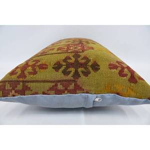 Coussin Kilim Patchwork Bohème Multicolore 16x24 Pouces Coussin en Laine de Luxe Motif Tissé Imprimé Vintage pour Décoration de Noël Sol - Product Image 5