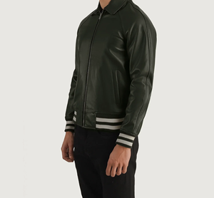 Veste Letterman en cuir de luxe pour hommes Style vintage rétro intemporel avec motif de camouflage à col montant pour Chicago pour taureaux - Product Image 2