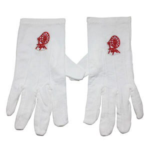 Gants Grand Master Blue Lodge en cuir avec emblème doré - Product Image 2