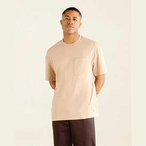 T-shirt pour homme 100% coton respirant confort coupe ajustée avec revers brodé logo personnalisé tissu tricoté d'affaires décontracté - Product Image 1