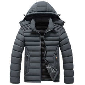 Mens Winter Puffer Jacket Bubble Design Windproof <b>Waterproof</b> Custom Outdoor <b>Warm</b> Canvas Front Logo Polyester - Product Image 4