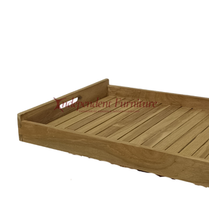 Plateau en bois naturel minimaliste moderne pour le service et le rangement à la maison dans la cuisine ou la table. - Product Image 2