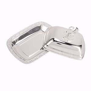Luxury <b>Serving</b> <b>Dish</b> <b>With</b> <b>Lid</b> for Home Hotel and Kitchenware Food <b>Serving</b> <b>Dish</b> Decor Silver Finishing Customize Logo <b>Serving</b> <b>Dish</b> - Product Image 4