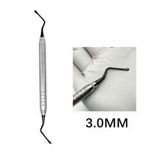 For UL <b>AMIN</b> Manual Dental Instrument High Quality GraceyJagged 3mm Curette for Tooth & Periodontal Bone Plated - Product Image 2