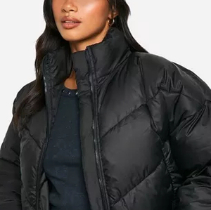 New Arrival Women <b>Crop</b> <b>Puffer</b> <b>Jacket</b> Eco-Friendly Breathable Hooded Cotton Windproof Polyester/Cotton Outerwear Streetwear - Product Image 5