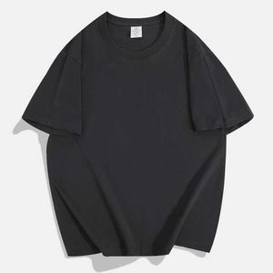 Personalizado de alta calidad impreso logotipo 100% algodón de gran tamaño en blanco liso Casual de talla grande patrón sólido tejido de punto camiseta de los hombres - Product Image 1