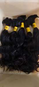 CHEVEUX HUMAINS NOIR COULEUR NATURELLE EN VRAC TIRÉ UNIQUEMENT - Product Image 3