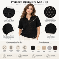 FNJIA Cardigan en tricot personnalisé pour femme, col en V, broderie en coton, motif uni, pour femme de bureau
