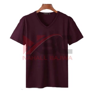 Camiseta de calidad premium del fabricante, Camiseta cómoda de algodón liso en blanco con cuello en V para hombre. - Product Image 3