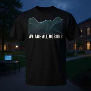T-shirt artistique « Nous sommes tous des bosons » pour les fans de physique et de mécanique quantique, à usage promotionnel - Product Image 3