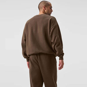 Unisex Brown Cotton Blended <b>Fleece</b> Sweatshirt Custom Oversized Pullover Crewneck Tracksuit Streetwear Casual Warm Winter Jumper - Product Image 2