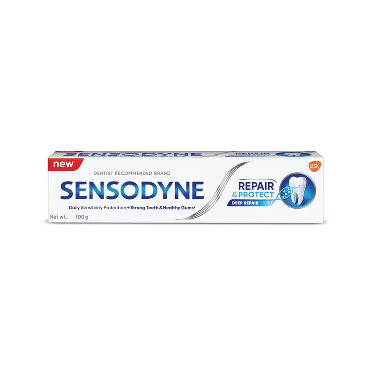 معجون أسنان Sensodyne للعناية والتبييض بالبامبو معجون أسنان Sensodyne برائحة منعشة