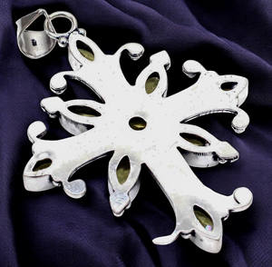 Hecho a mano Vintage plata filigrana religiosa espiritual antiguo amarillo citrino Cruz colgante bisel ajuste moda colgantes encantos - Product Image 4