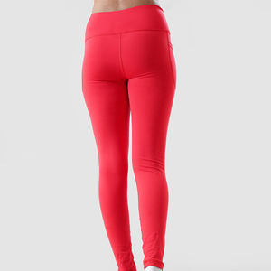 Pantalones deportivos de cintura alta sin costuras con logotipo personalizado para mujer, mallas deportivas para correr, gimnasio y Yoga con bolsillos laterales - Product Image 3