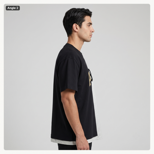 เสื้อยืดโอเวอร์ไซส์ลายกราฟิกสไตล์วินเทจสำหรับผู้ชาย ผ้าฝ้ายหนา 240GSM - Product Image 4