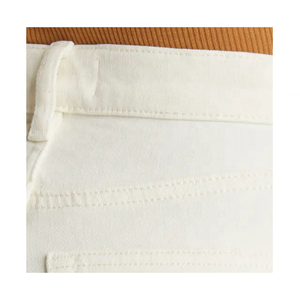 Jeans à jambes larges en coton, délavé léger, couleur ivoire, 100 coton, disponible en Stock, prix en gros - Product Image 5