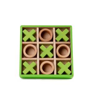 Jeu de société Tic Tac Toe en bois élégant de haute qualité, fait à la main, jeu de stratégie classique pour enfants, adultes, famille, amusement - Product Image 2