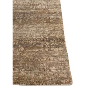 Alfombra de Lana Tejida a Mano en Color Beige Marrón, Diseño Abstracto para Sala de Estar, Entrada, Rectangular, Forma de Rompecabezas, Marrón 3D, Certificada en India - Product Image 4