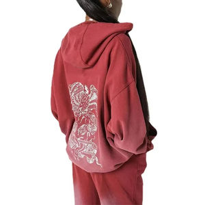 100% coton coréen français Terry doux Streetwear sweats à capuche amples pour dames luxe 500 GSM haute qualité hiver printemps haut à capuche - Product Image 6