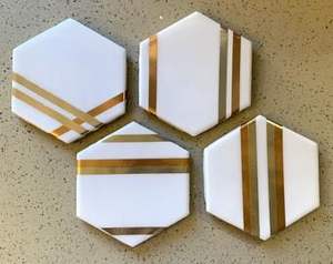 Dessous de verre en bois et résine époxy pour le thé et le café Taille et couleur personnalisées Dessous de verre pour le thé et le café de qualité supérieure Tapis et tampons de décoration - Product Image 2