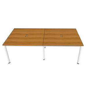 BFOB012-4-Piece Bamboo Oval Cluster <b>Table</b> 240x120cm with Assembled Iron Legs for Restaurants - Product Image 5