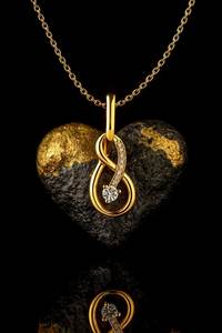 Pendentif infini en argent sterling 925 plaqué or 14 carats, pavé de zircon CZ, collier romantique chrétien, anniversaire - Product Image 4