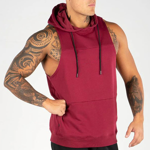 OEM Custom Color Logo Men's Tank Tops Plain Zipper Fleece <b>Sleeveless</b> <b>Hoodie</b> Gym Wear Sweatshirt for Boys Sportswear - Product Image 3